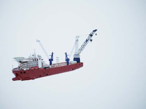 Nave gru usata e arrugginita Modello 3D