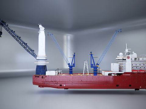 Nave gru usata e arrugginita Modello 3D