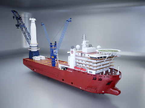 Navio guindaste usado e enferrujado Modelo 3D