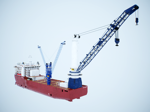 Nave gru usata e arrugginita Modello 3D