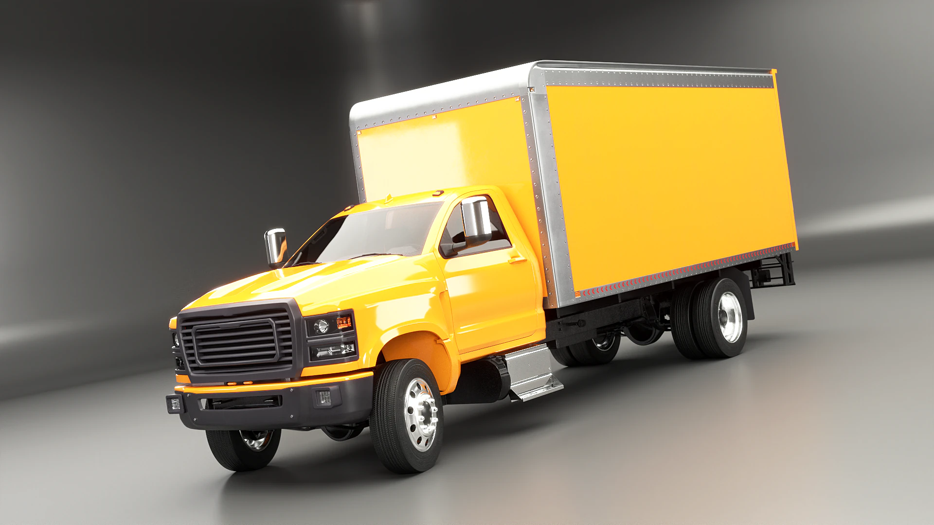 Generic Light Duty Box Truck 3D Model .c4d .max .obj .3ds .fbx .stl .blend 