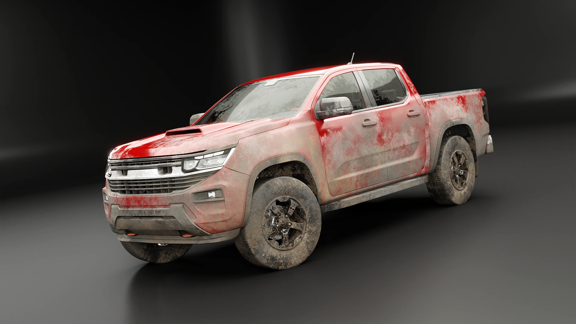 Pickup moderno generico Sporco e fango Modello 3D .c4d .max .obj .3ds .fbx .stl .blend