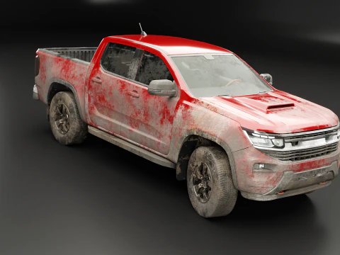 Pickup moderno generico Sporco e fango Modello 3D