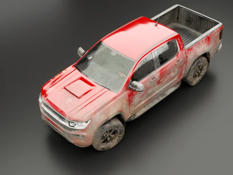 Pickup moderno generico Sporco e fango Modello 3D