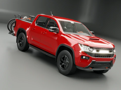 Portabici moderno generico per pick-up e gancio di traino per bici da strada e ghiaia Modello 3D