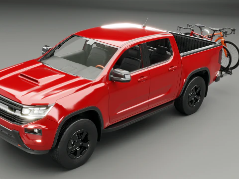 Portabici moderno generico per pick-up e gancio di traino per bici da strada e ghiaia Modello 3D