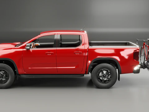 Portabici moderno generico per pick-up e gancio di traino per bici da strada e ghiaia Modello 3D