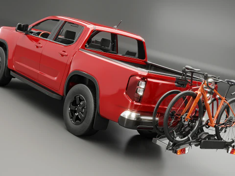 Portabici moderno generico per pick-up e gancio di traino per bici da strada e ghiaia Modello 3D