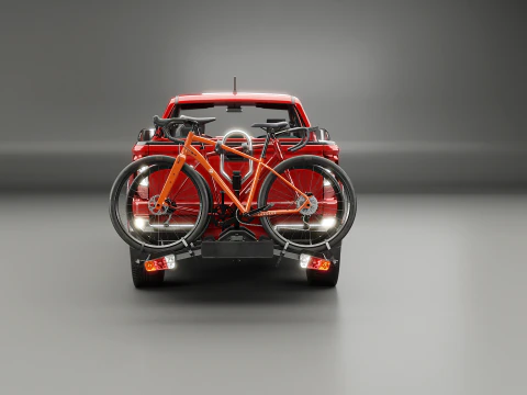 Portabici moderno generico per pick-up e gancio di traino per bici da strada e ghiaia Modello 3D