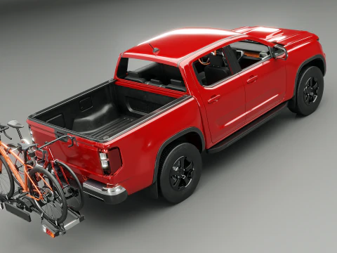 Portabici moderno generico per pick-up e gancio di traino per bici da strada e ghiaia Modello 3D