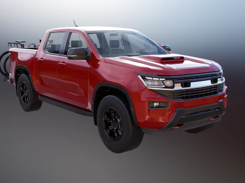 Portabici moderno generico per pick-up e gancio di traino per bici da strada e ghiaia Modello 3D