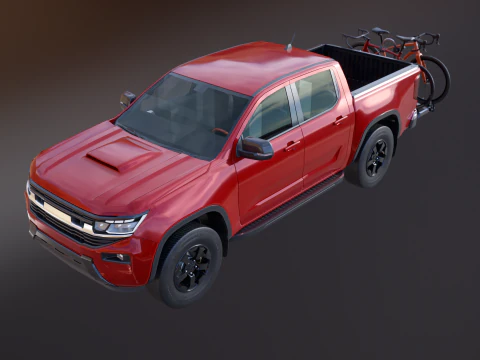 Portabici moderno generico per pick-up e gancio di traino per bici da strada e ghiaia Modello 3D