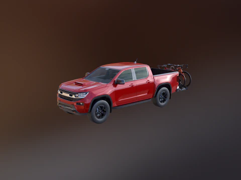 Portabici moderno generico per pick-up e gancio di traino per bici da strada e ghiaia Modello 3D