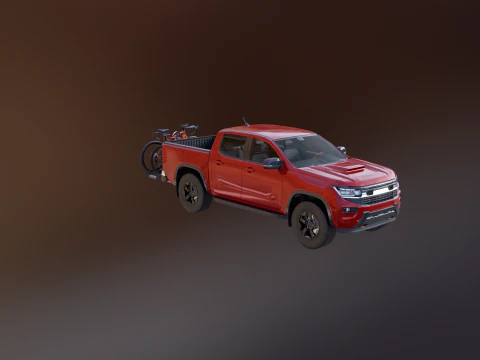 Portabici moderno generico per pick-up e gancio di traino per bici da strada e ghiaia Modello 3D