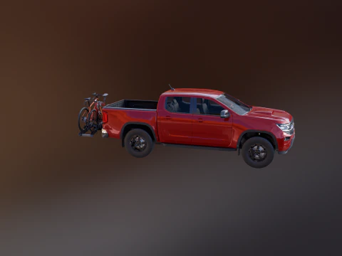 Portabici moderno generico per pick-up e gancio di traino per bici da strada e ghiaia Modello 3D