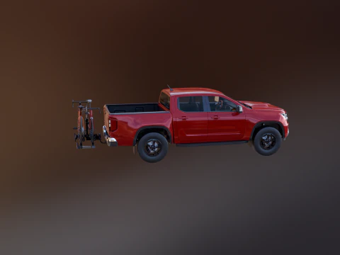 Portabici moderno generico per pick-up e gancio di traino per bici da strada e ghiaia Modello 3D