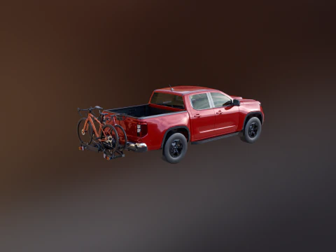 Portabici moderno generico per pick-up e gancio di traino per bici da strada e ghiaia Modello 3D