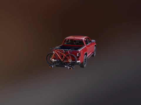 Portabici moderno generico per pick-up e gancio di traino per bici da strada e ghiaia Modello 3D