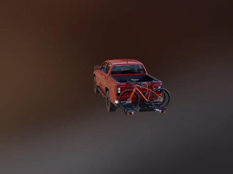 Portabici moderno generico per pick-up e gancio di traino per bici da strada e ghiaia Modello 3D