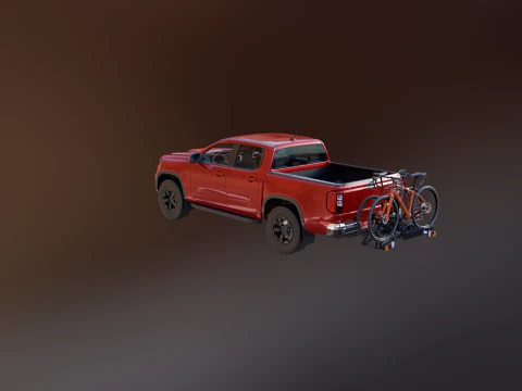 Portabici moderno generico per pick-up e gancio di traino per bici da strada e ghiaia Modello 3D