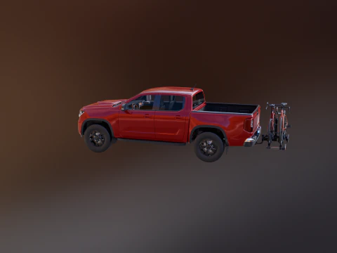 Portabici moderno generico per pick-up e gancio di traino per bici da strada e ghiaia Modello 3D