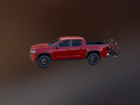 Portabici moderno generico per pick-up e gancio di traino per bici da strada e ghiaia Modello 3D