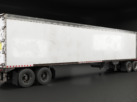 Semirimorchio generico con cabina letto e rimorchio refrigerato americano - arrugginito Modello 3D