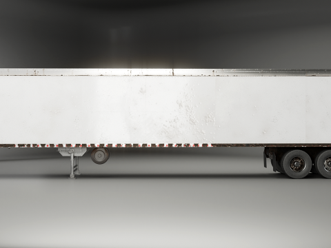 Semirimorchio generico con cabina letto e rimorchio refrigerato americano - arrugginito Modello 3D