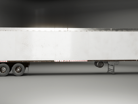 Semirimorchio generico con cabina letto e rimorchio refrigerato americano - arrugginito Modello 3D