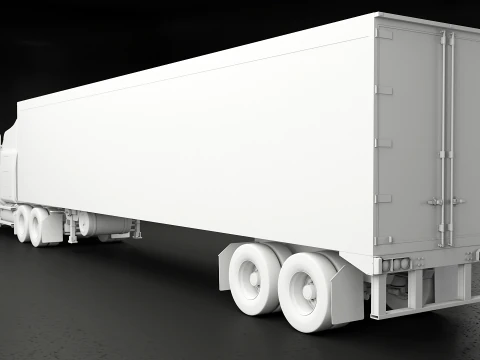 Semirimorchio generico con cabina letto e rimorchio refrigerato statunitense UT Modello 3D