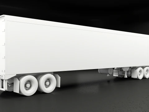 Semirimorchio generico con cabina letto e rimorchio refrigerato statunitense UT Modello 3D