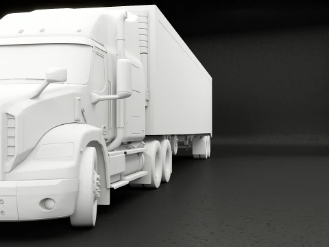 Semirimorchio generico con cabina letto e rimorchio refrigerato statunitense UT Modello 3D