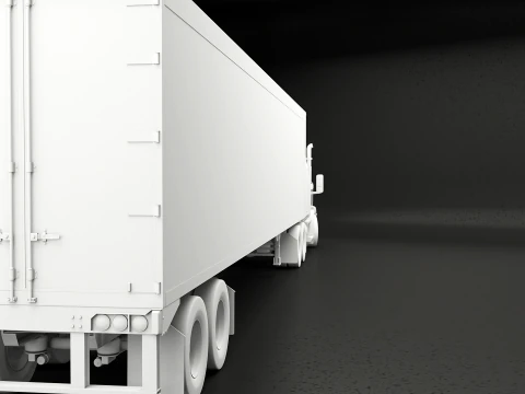 Semirimorchio generico con cabina letto e rimorchio refrigerato statunitense UT Modello 3D