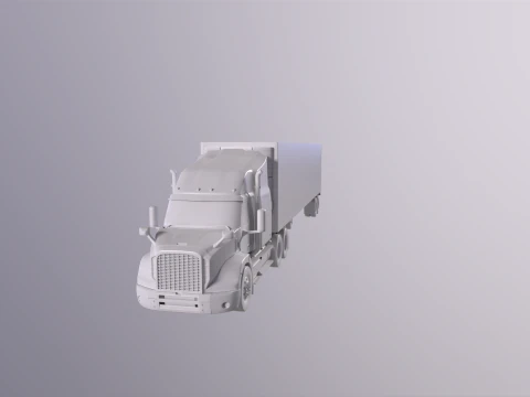 Semirimorchio generico con cabina letto e rimorchio refrigerato statunitense UT Modello 3D