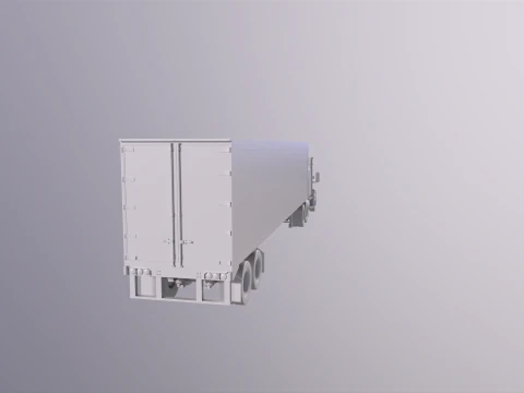 Semirimorchio generico con cabina letto e rimorchio refrigerato statunitense UT Modello 3D