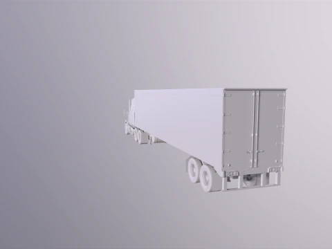 Semirimorchio generico con cabina letto e rimorchio refrigerato statunitense UT Modello 3D