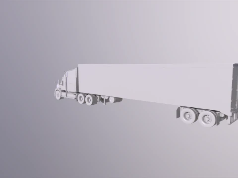 Semirimorchio generico con cabina letto e rimorchio refrigerato statunitense UT Modello 3D