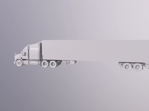 Semirimorchio generico con cabina letto e rimorchio refrigerato statunitense UT Modello 3D