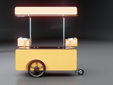 Mobile Food Cart 3D Model