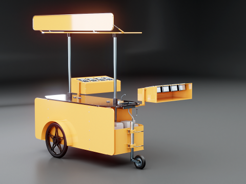 Mobile Food Cart 3D Model