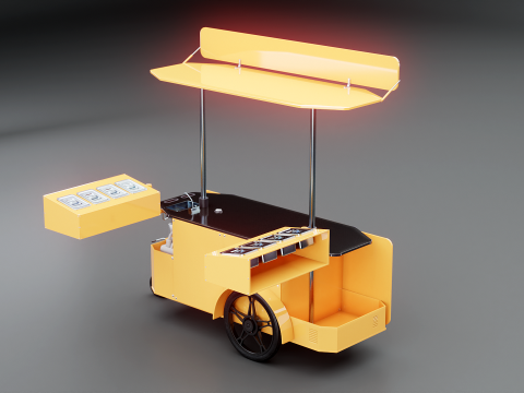 Mobile Food Cart 3D Model