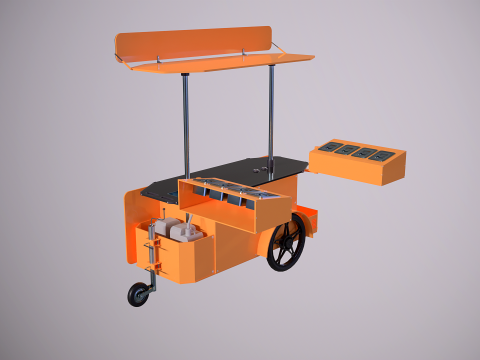 Mobile Food Cart 3D Model
