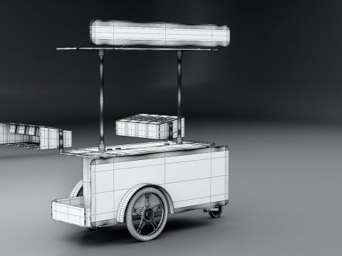Mobile Food Cart 3D Model