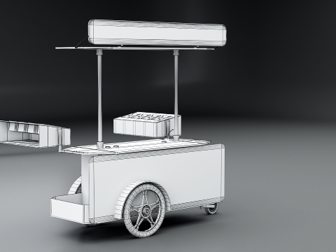 Mobile Food Cart 3D Model