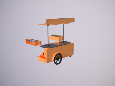 Mobile Food Cart 3D Model