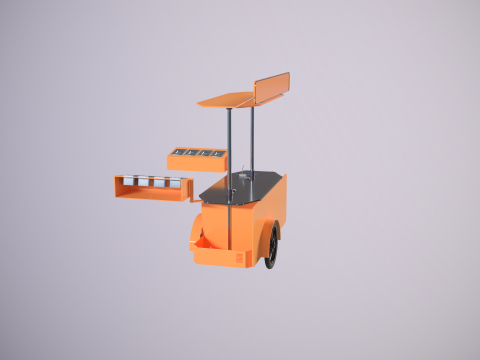 Mobile Food Cart 3D Model