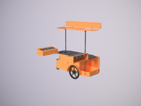 Mobile Food Cart 3D Model
