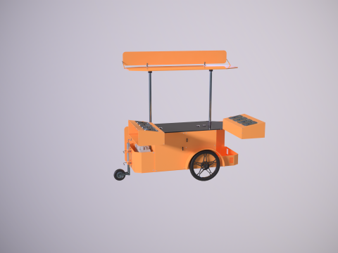 Mobile Food Cart 3D Model