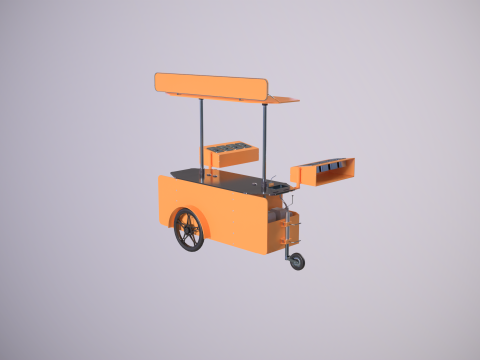 Mobile Food Cart 3D Model