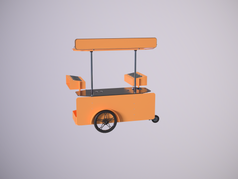 Mobile Food Cart 3D Model